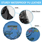 Australia Autism Awareness Spare Tire Cover In April We Wear Blue Aboriginal Lizard