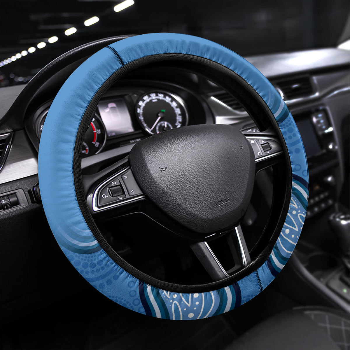Australia Autism Awareness Steering Wheel Cover In April We Wear Blue Aboriginal Lizard