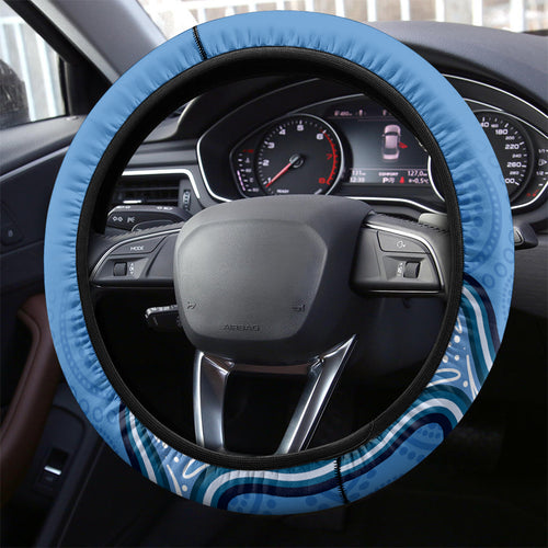 Australia Autism Awareness Steering Wheel Cover In April We Wear Blue Aboriginal Lizard