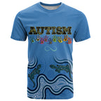 Australia Autism Awareness T Shirt In April We Wear Blue Aboriginal Lizard