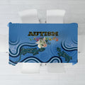 Australia Autism Awareness Tablecloth In April We Wear Blue Aboriginal Lizard