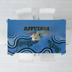Australia Autism Awareness Tablecloth In April We Wear Blue Aboriginal Lizard