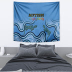 Australia Autism Awareness Tapestry In April We Wear Blue Aboriginal Lizard