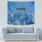Australia Autism Awareness Tapestry In April We Wear Blue Aboriginal Lizard