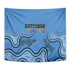 Australia Autism Awareness Tapestry In April We Wear Blue Aboriginal Lizard