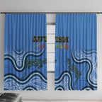 Australia Autism Awareness Window Curtain In April We Wear Blue Aboriginal Lizard