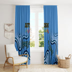 Australia Autism Awareness Window Curtain In April We Wear Blue Aboriginal Lizard