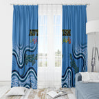 Australia Autism Awareness Window Curtain In April We Wear Blue Aboriginal Lizard