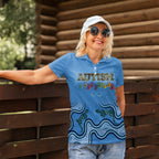 Australia Autism Awareness Women Polo Shirt In April We Wear Blue Aboriginal Lizard