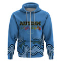 Australia Autism Awareness Zip Hoodie In April We Wear Blue Aboriginal Lizard