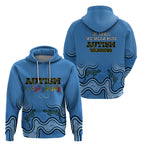 Australia Autism Awareness Zip Hoodie In April We Wear Blue Aboriginal Lizard