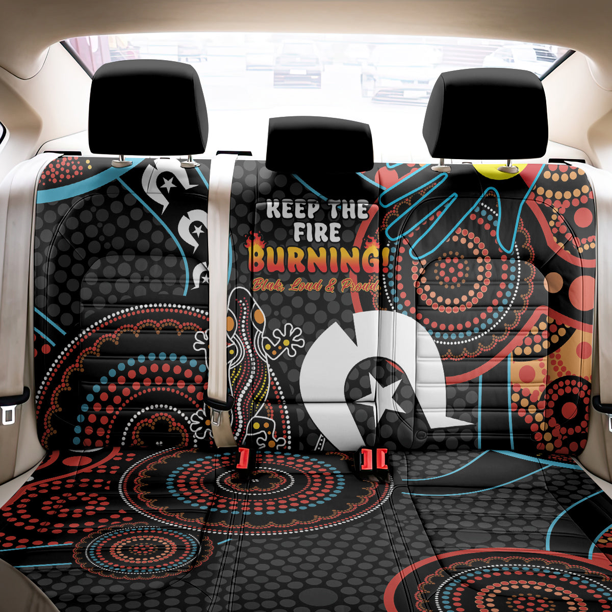NAIDOC Week 2024 Back Car Seat Cover Keep The Fire Burning Indigenous Art