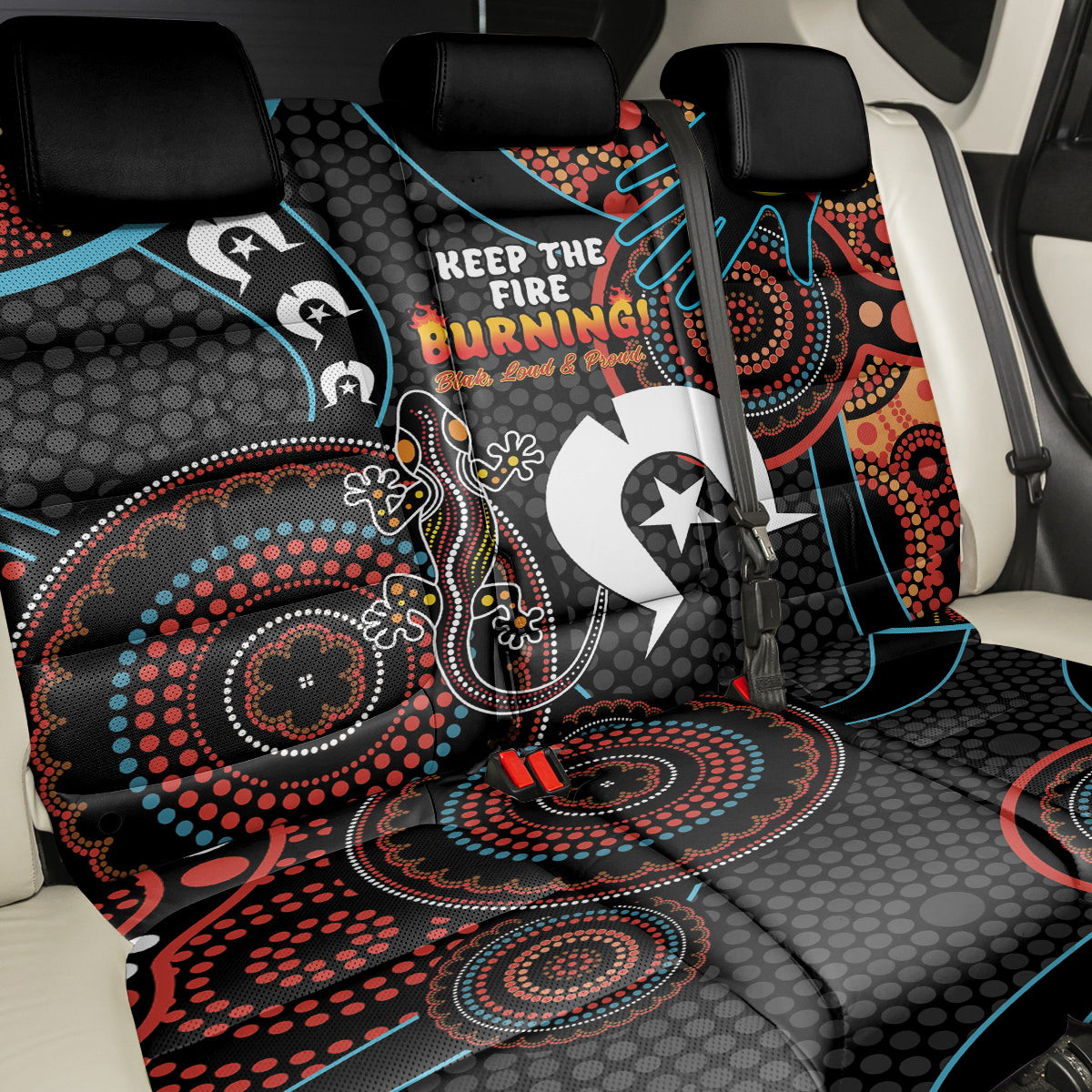 NAIDOC Week 2024 Back Car Seat Cover Keep The Fire Burning Indigenous Art