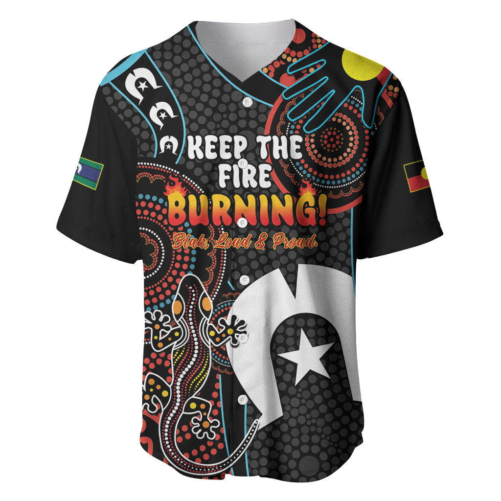 NAIDOC Week 2024 Baseball Jersey Keep The Fire Burning Indigenous Art