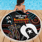 NAIDOC Week 2024 Beach Blanket Keep The Fire Burning Indigenous Art