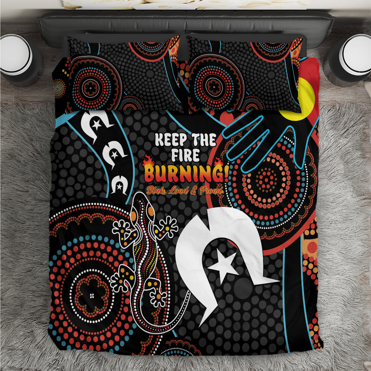 NAIDOC Week 2024 Bedding Set Keep The Fire Burning Indigenous Art