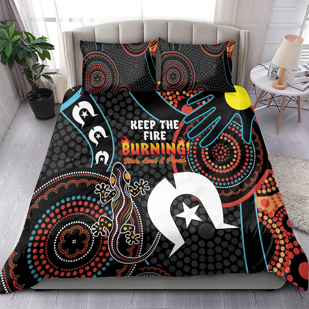 NAIDOC Week 2024 Bedding Set Keep The Fire Burning Indigenous Art