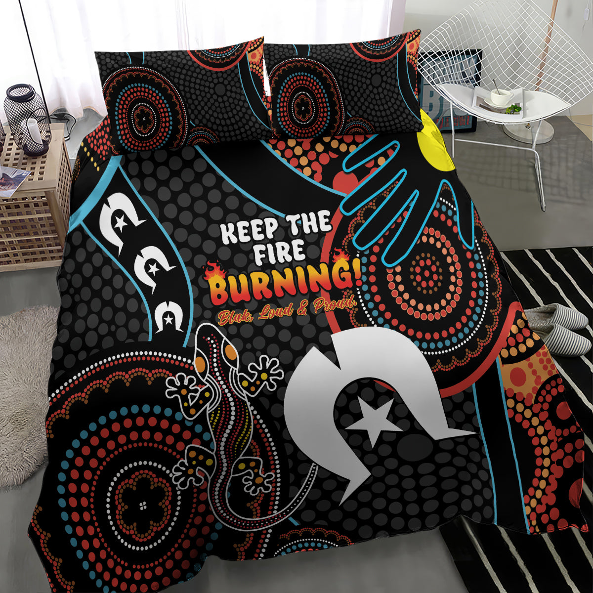 NAIDOC Week 2024 Bedding Set Keep The Fire Burning Indigenous Art
