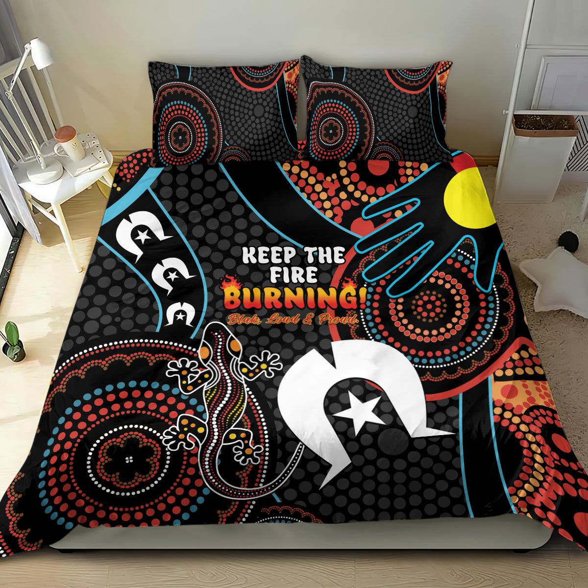 NAIDOC Week 2024 Bedding Set Keep The Fire Burning Indigenous Art