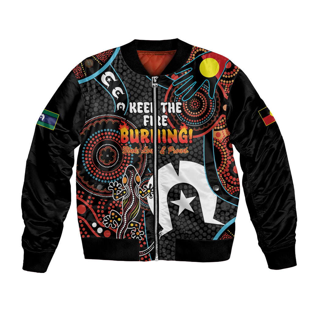 NAIDOC Week 2024 Bomber Jacket Keep The Fire Burning Indigenous Art