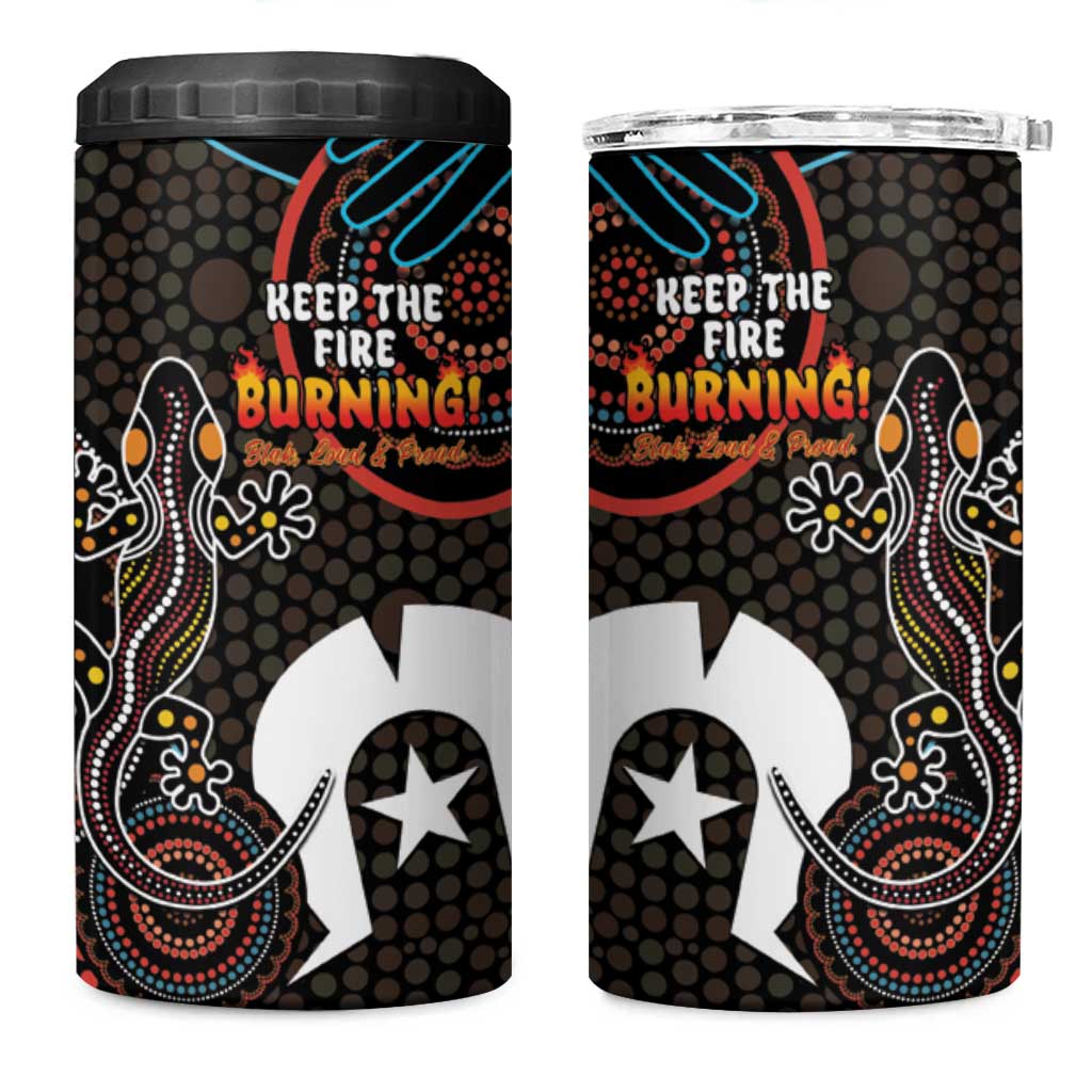NAIDOC Week 2024 4 in 1 Can Cooler Tumbler Keep The Fire Burning Indigenous Art