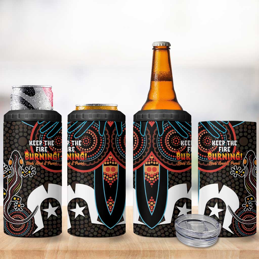 NAIDOC Week 2024 4 in 1 Can Cooler Tumbler Keep The Fire Burning Indigenous Art