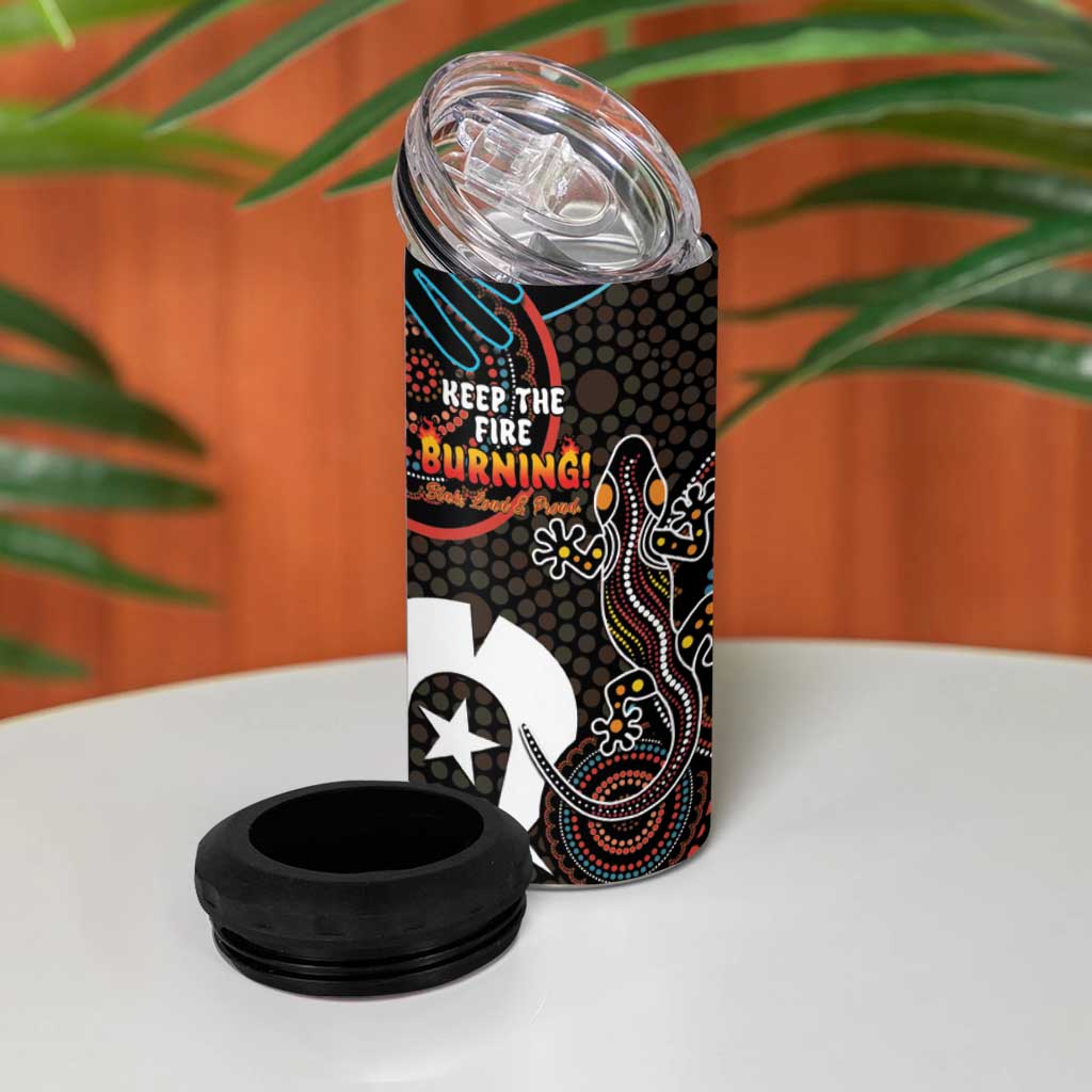 NAIDOC Week 2024 4 in 1 Can Cooler Tumbler Keep The Fire Burning Indigenous Art