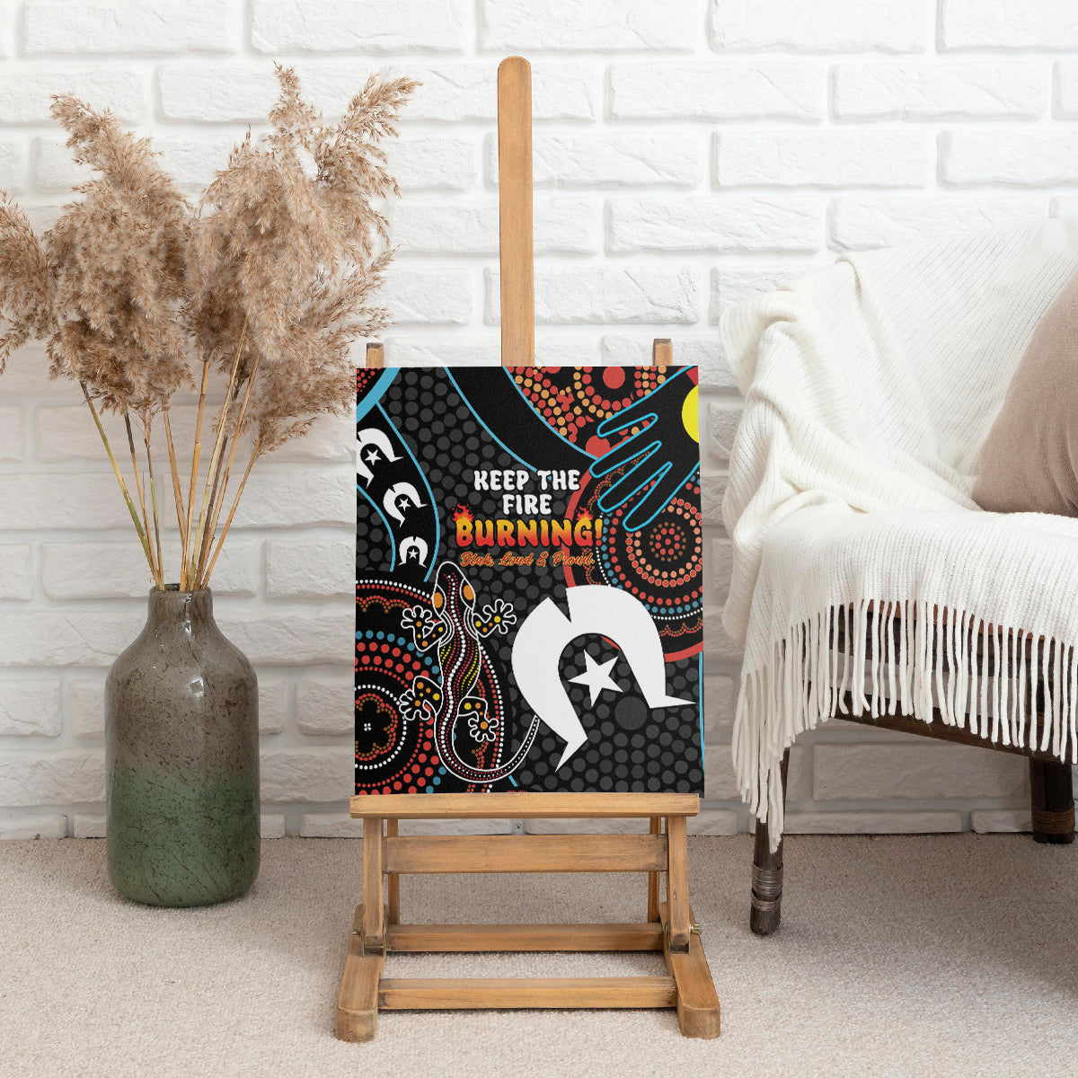 NAIDOC Week 2024 Canvas Wall Art Keep The Fire Burning Indigenous Art