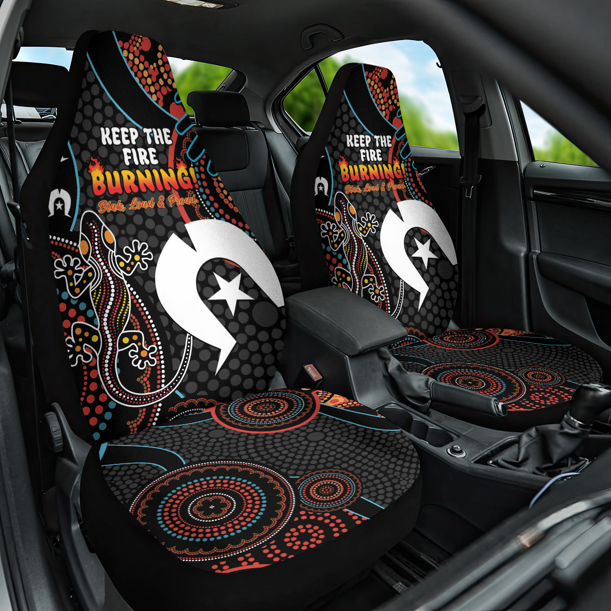 NAIDOC Week 2024 Car Seat Cover Keep The Fire Burning Indigenous Art