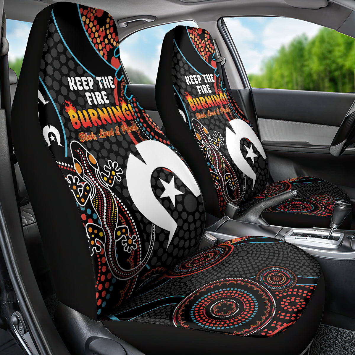 NAIDOC Week 2024 Car Seat Cover Keep The Fire Burning Indigenous Art