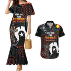 NAIDOC Week 2024 Couples Matching Mermaid Dress and Hawaiian Shirt Keep The Fire Burning Indigenous Art