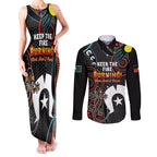 NAIDOC Week 2024 Couples Matching Tank Maxi Dress and Long Sleeve Button Shirt Keep The Fire Burning Indigenous Art