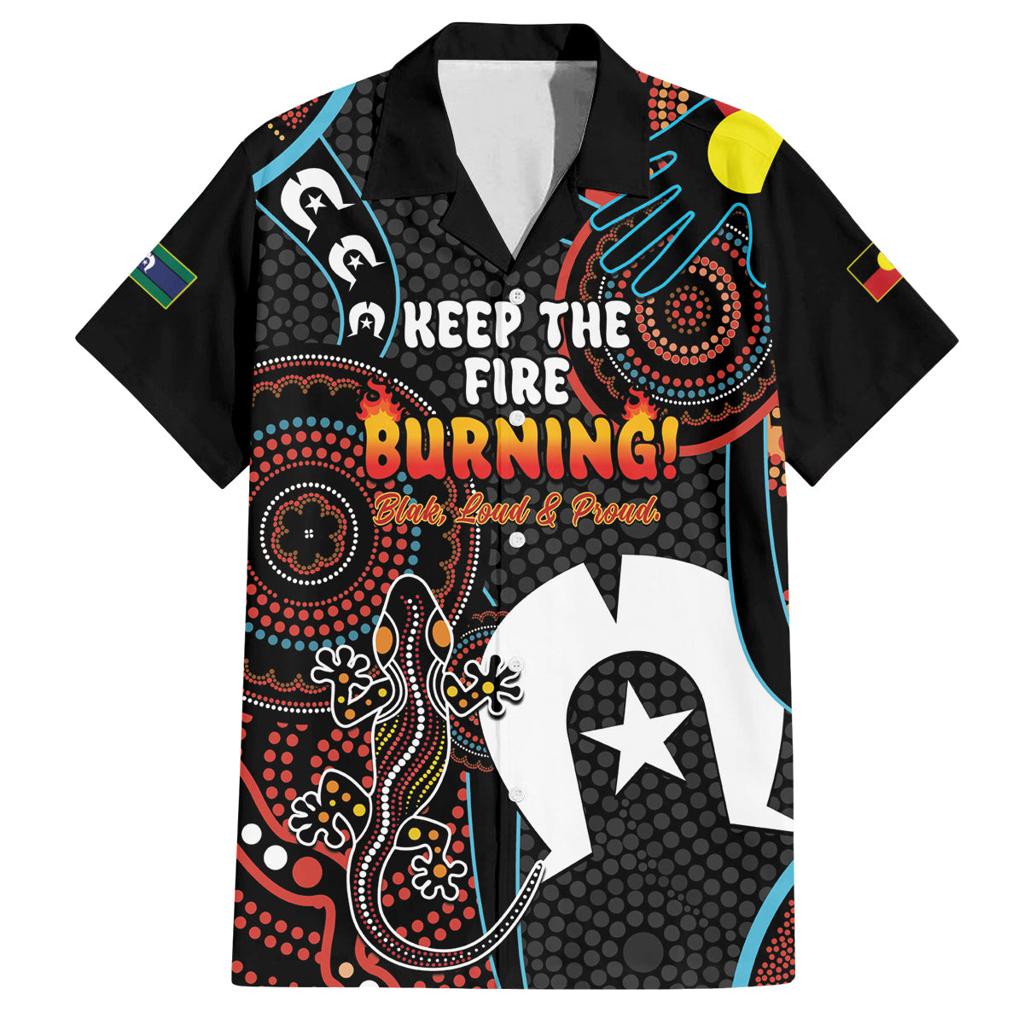 NAIDOC Week 2024 Family Matching Long Sleeve Bodycon Dress and Hawaiian Shirt Keep The Fire Burning Indigenous Art