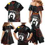 NAIDOC Week 2024 Family Matching Mermaid Dress and Hawaiian Shirt Keep The Fire Burning Indigenous Art