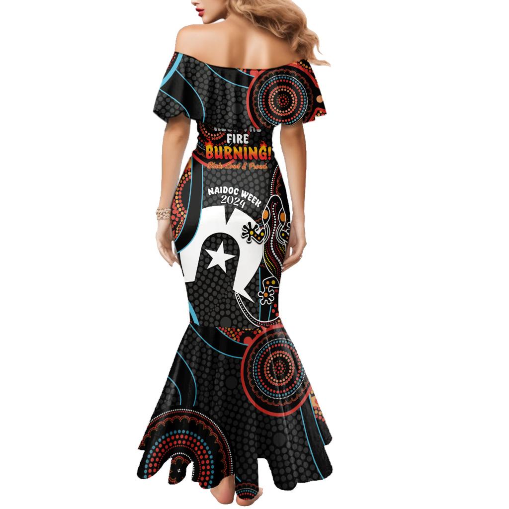 NAIDOC Week 2024 Family Matching Mermaid Dress and Hawaiian Shirt Keep The Fire Burning Indigenous Art