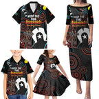 NAIDOC Week 2024 Family Matching Puletasi and Hawaiian Shirt Keep The Fire Burning Indigenous Art