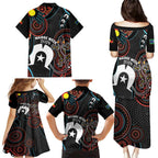 NAIDOC Week 2024 Family Matching Puletasi and Hawaiian Shirt Keep The Fire Burning Indigenous Art