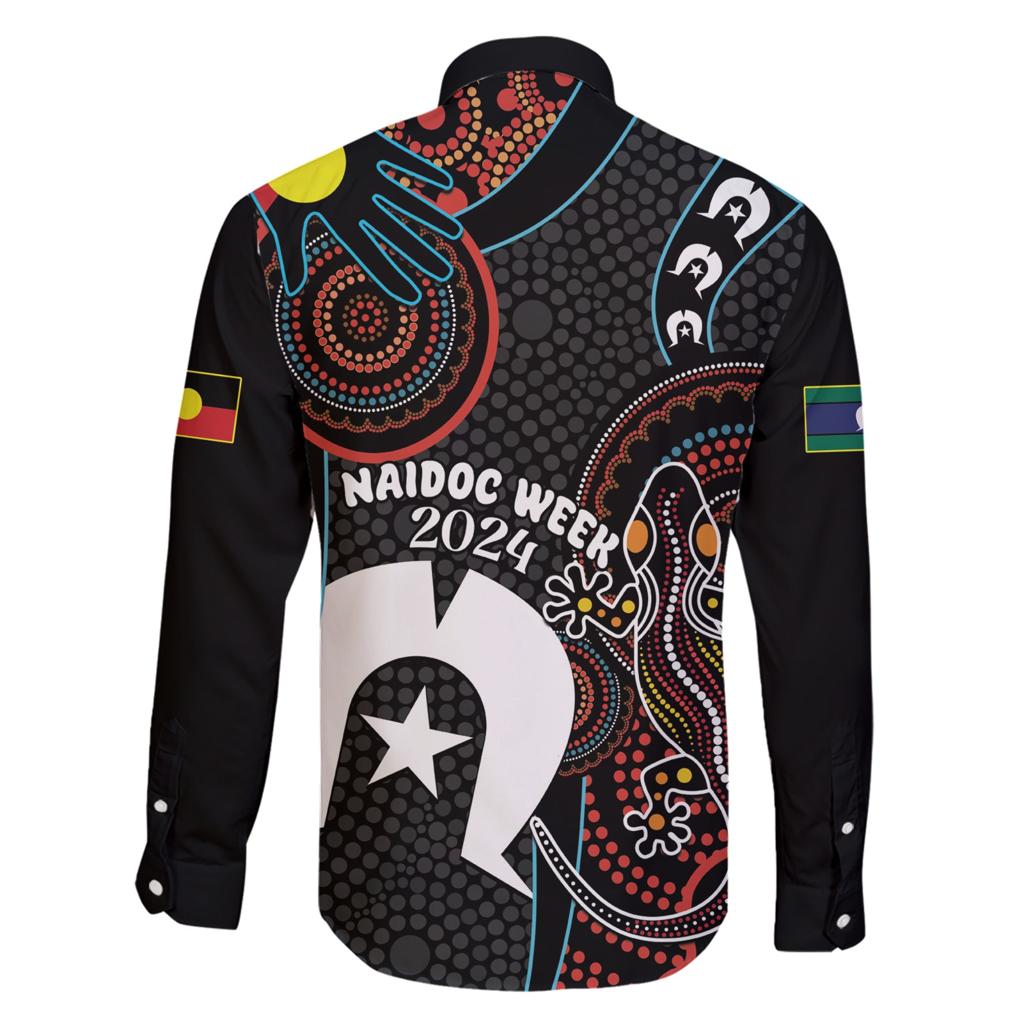 NAIDOC Week 2024 Family Matching Short Sleeve Bodycon Dress and Hawaiian Shirt Keep The Fire Burning Indigenous Art