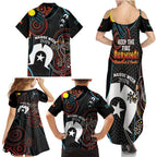 NAIDOC Week 2024 Family Matching Summer Maxi Dress and Hawaiian Shirt Keep The Fire Burning Indigenous Art