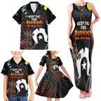 NAIDOC Week 2024 Family Matching Tank Maxi Dress and Hawaiian Shirt Keep The Fire Burning Indigenous Art