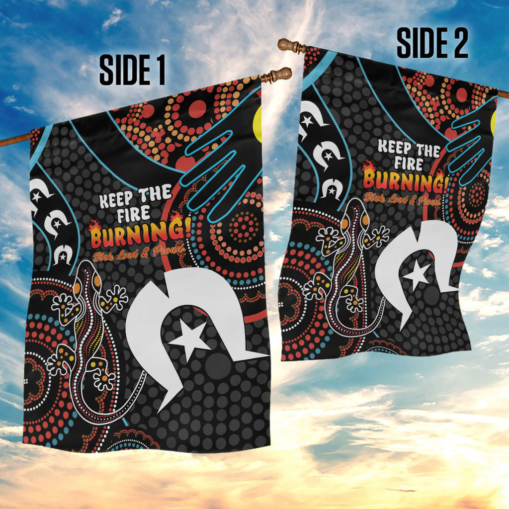 NAIDOC Week 2024 Garden Flag Keep The Fire Burning Indigenous Art