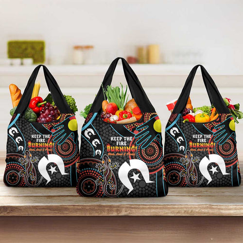 NAIDOC Week 2024 Grocery Bag Keep The Fire Burning Indigenous Art