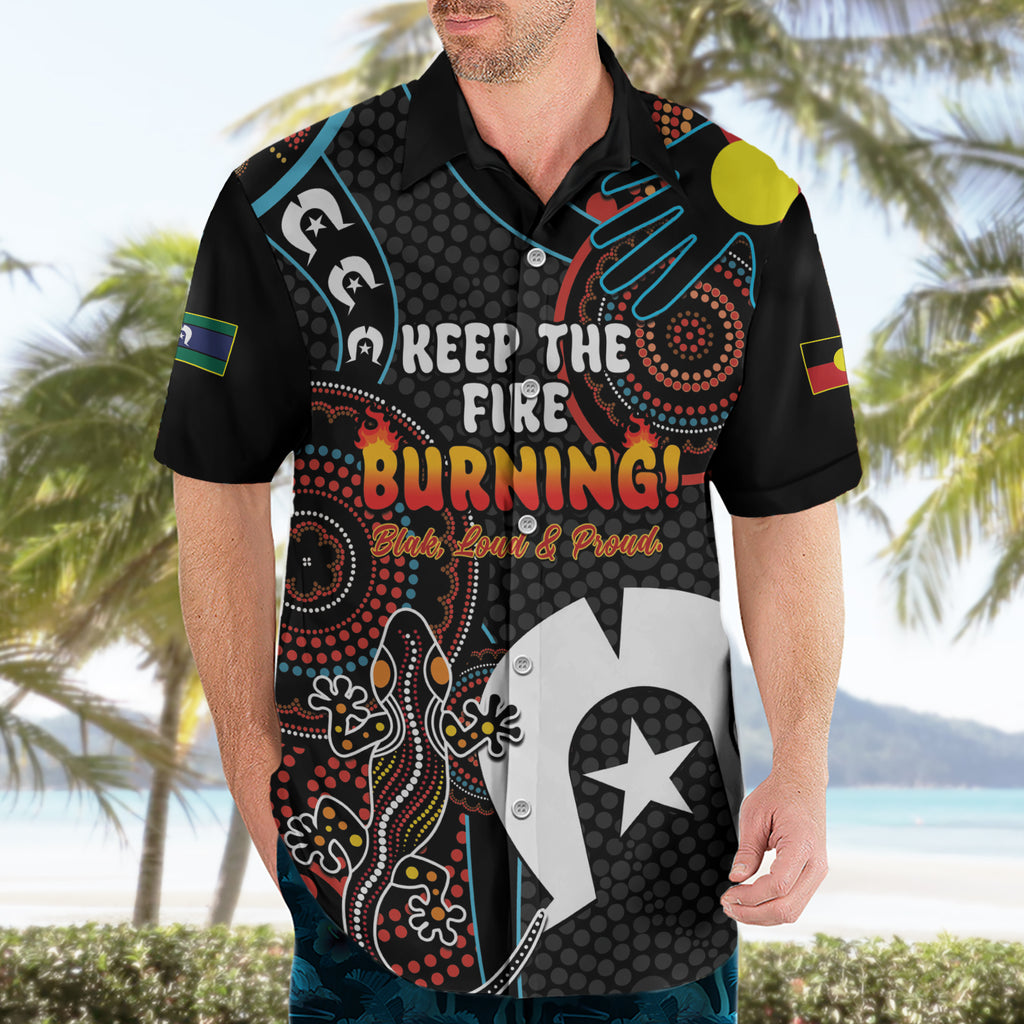 NAIDOC Week 2024 Hawaiian Shirt Keep The Fire Burning Indigenous Art