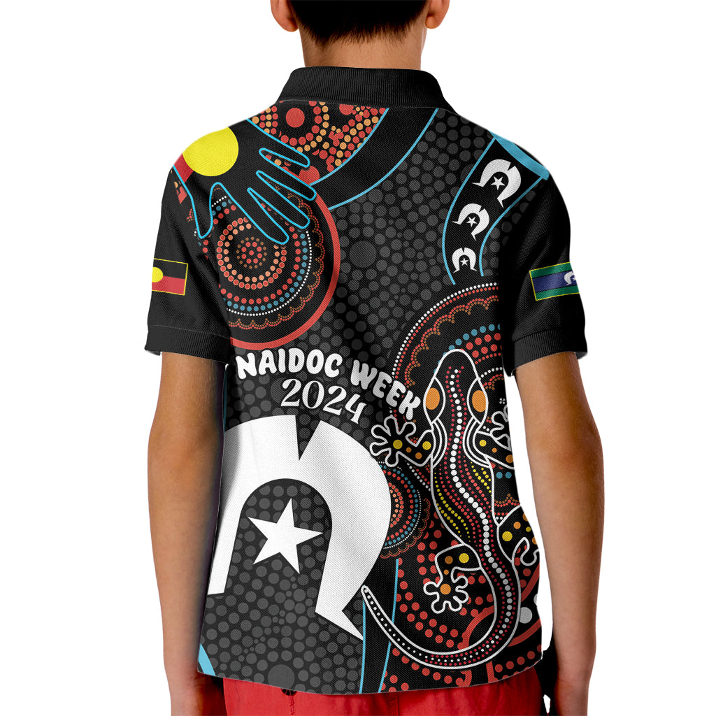 NAIDOC Week 2024 Kid Polo Shirt Keep The Fire Burning Indigenous Art