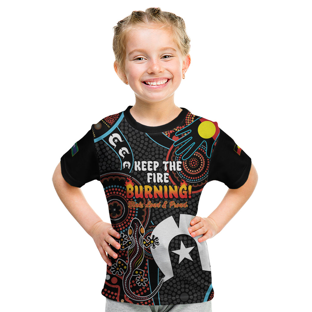 NAIDOC Week 2024 Kid T Shirt Keep The Fire Burning Indigenous Art