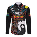 NAIDOC Week 2024 Long Sleeve Button Shirt Keep The Fire Burning Indigenous Art