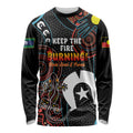NAIDOC Week 2024 Long Sleeve Shirt Keep The Fire Burning Indigenous Art