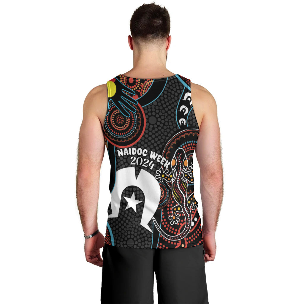 NAIDOC Week 2024 Men Tank Top Keep The Fire Burning Indigenous Art