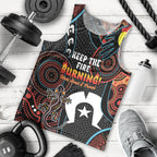 NAIDOC Week 2024 Men Tank Top Keep The Fire Burning Indigenous Art