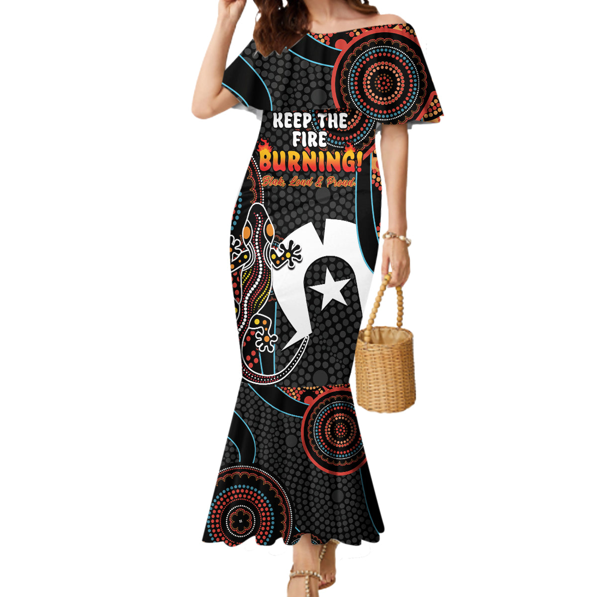 NAIDOC Week 2024 Mermaid Dress Keep The Fire Burning Indigenous Art
